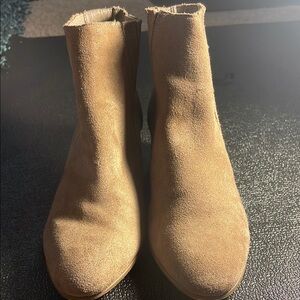 Dolce Vita Tan Suede Ankle Booties with Elastic Panels